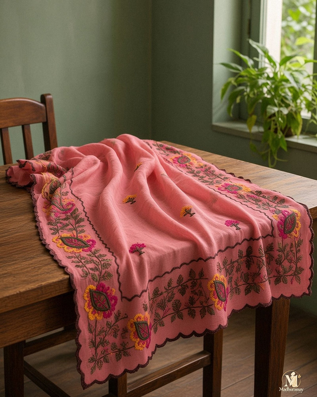 Dusty Rose Celebration Blossom Saree - image 5