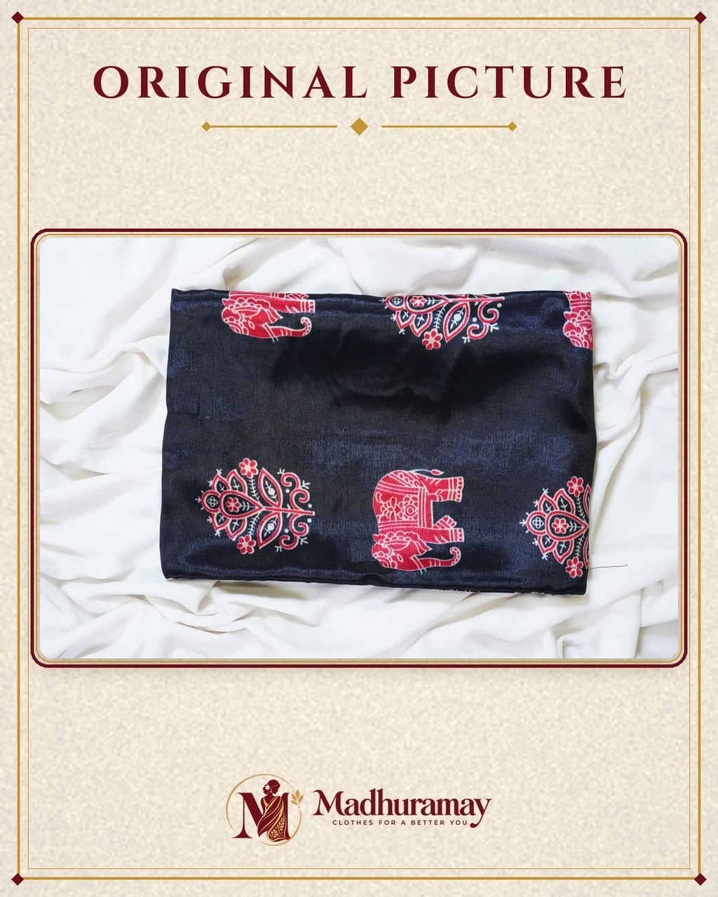 Semi-Ajrak Black Printed Soft Silk Saree with Unstitched Blouse - image 3