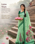 Mint Green Peacock Pallu Festive Saree - image 1