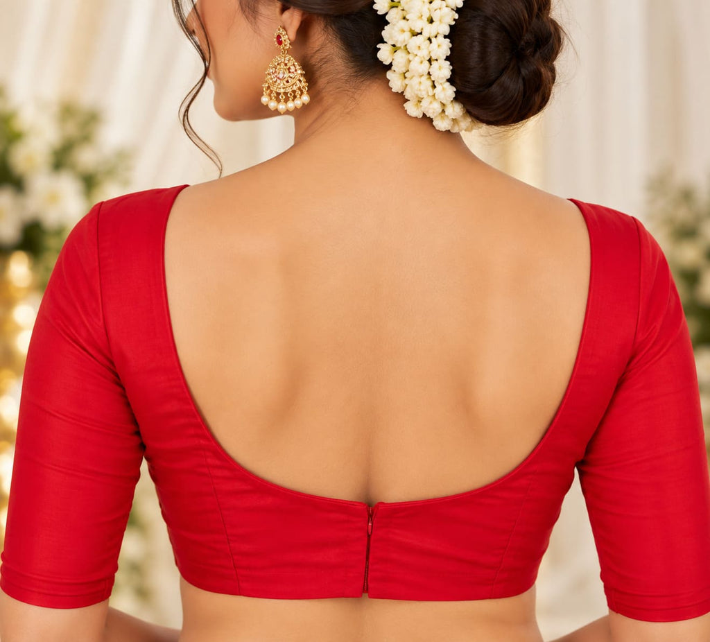 Royal Red Banarasi-Style Festive Saree with Golden Zari - image 2
