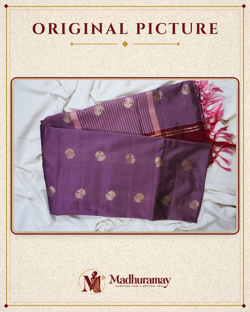 Mauve & Maroon Golden Heritage Festive Saree - image 3