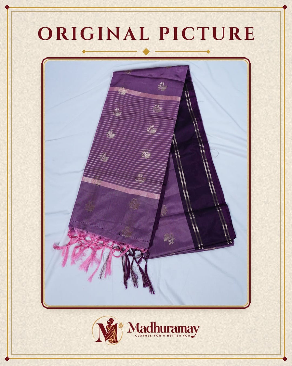 Dusty Mauve & Purple Golden Heritage Festive Saree - image 2