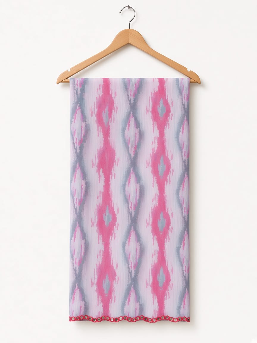 Grey Mauve Abstract Festive Saree with Mirror-Work Border - image 4