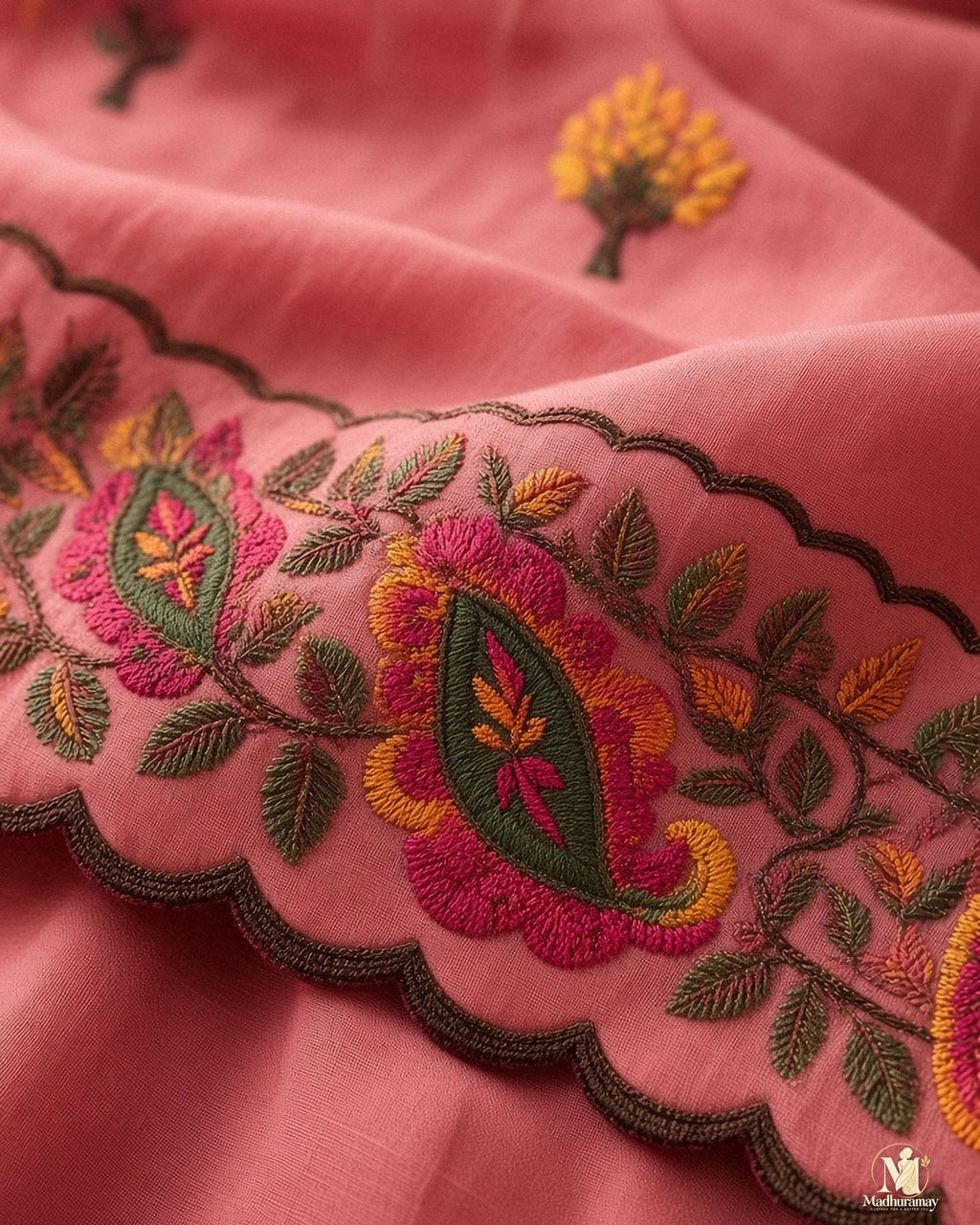 Dusty Rose Celebration Blossom Saree - image 4