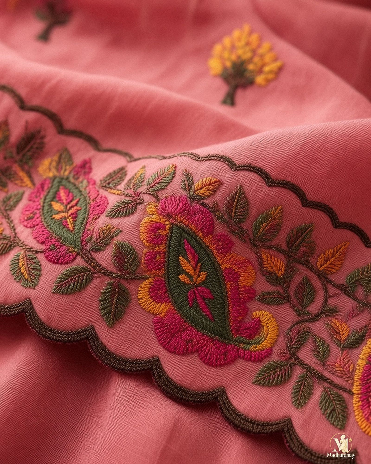 Dusty Rose Celebration Blossom Saree - image 4