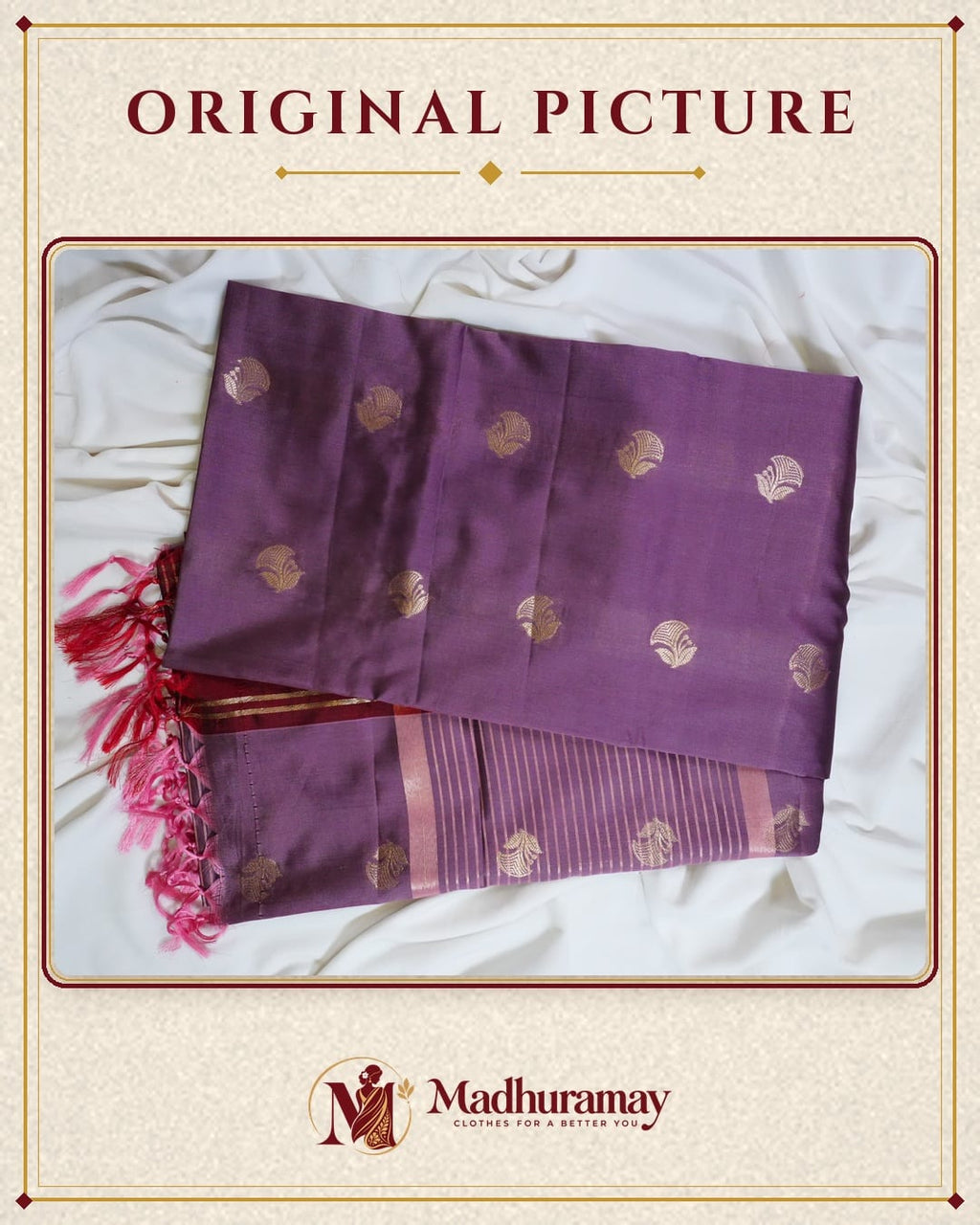 Mauve & Maroon Golden Heritage Festive Saree - image 2
