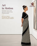 Black & Cream Geometric Evening Party Saree - image 1