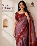 Mauve & Maroon Golden Heritage Festive Saree - image 1